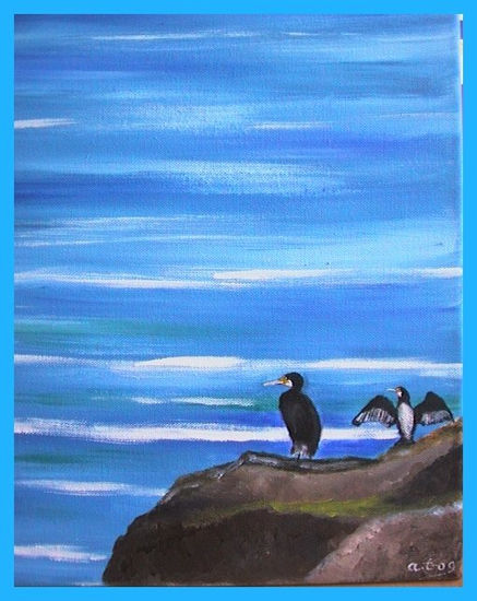 Cormoranes Oil Canvas Landscaping