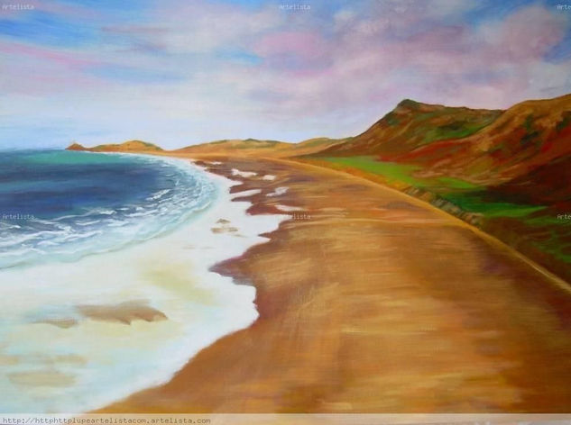 Costa escocesa. Acrylic Canvas Marine Painting