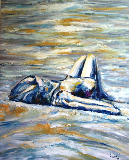 Dona en blau