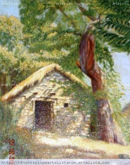 La barraca de Villar de otero. Oil Canvas Landscaping