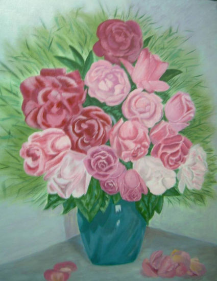 Rosas. Acrylic Canvas Floral Painting