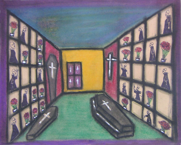 Puertas y ventanas Pastel Paper Floral Painting