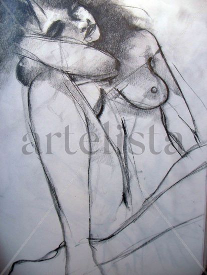 PENSIERO NUDO DI DONNA Charcoal