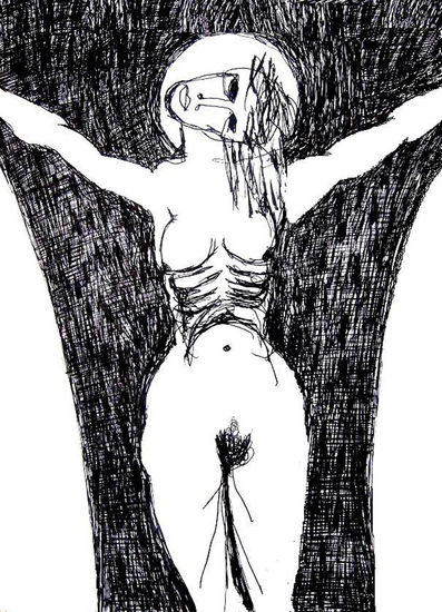 Cruxificción I Ink Paper Nude Paintings