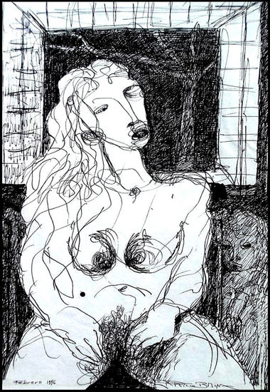 De tus carnosos labios Ink Canvas Nude Paintings