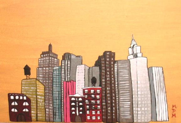 New York, New York Acrylic Canvas Landscaping