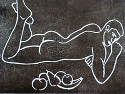 Desnudo con frutas Etching Process