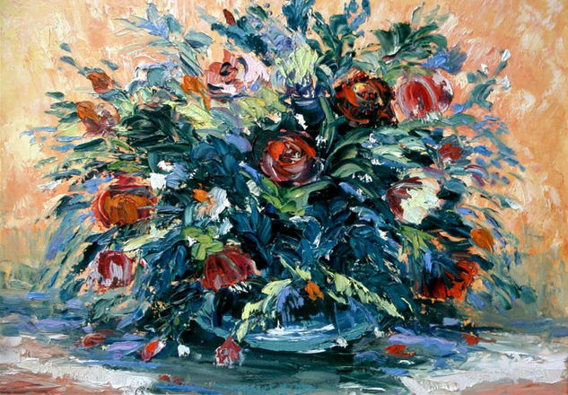 Composició de Flors - Composición de Flores Oil Canvas Floral Painting