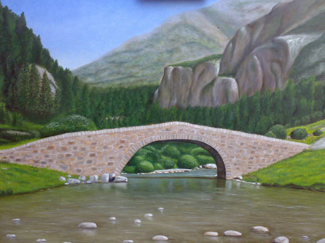 Puente San Nicolas de Bujaruelo Oil Canvas Landscaping