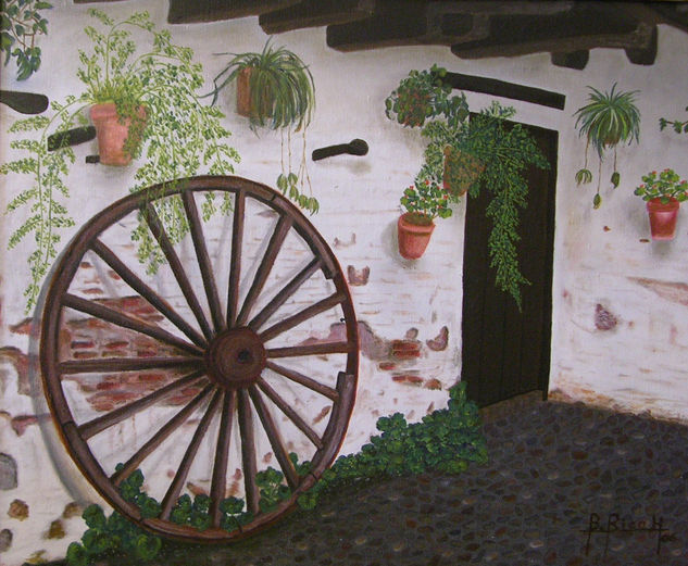 Patio de los Potros (Cordoba) Oil Canvas Landscaping