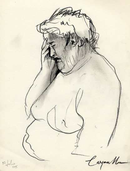 Mujer llorando Charcoal