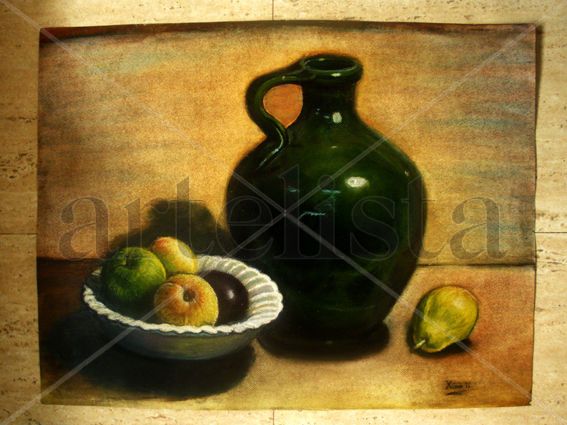 MI PLATO DE RECUERDOS Pastel Paper Still Life Paintings