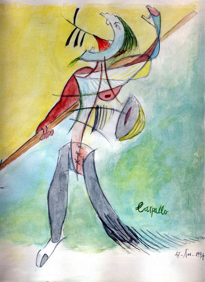 El lancero Watercolour Card Figure Painting