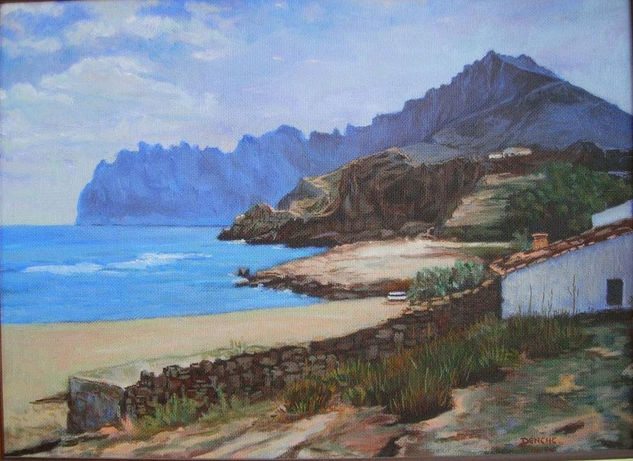 Cala de San Vicente Óleo Tabla Paisaje