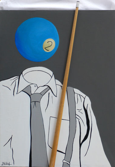 bola azul 2 (Blue Ball #2) Acrylic Canvas Figure Painting