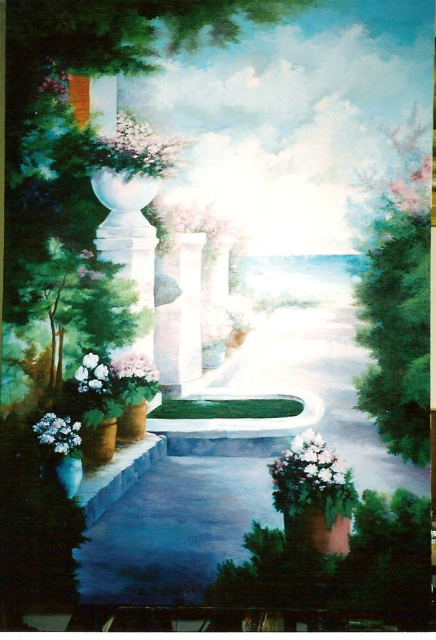 pileta con paisaje