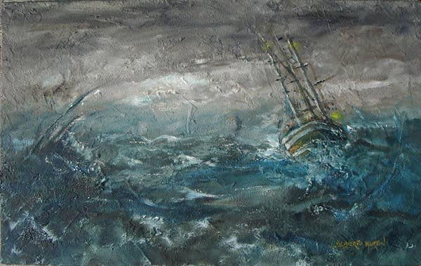 Tempestad Mixed media Canvas Marine Painting