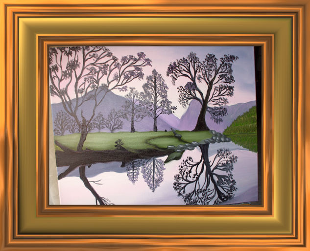 reflejo negro Oil Canvas Landscaping