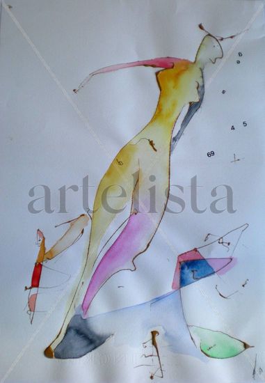 soñando con palabras Watercolour Card Figure Painting