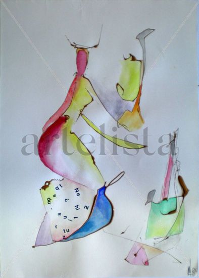 soñando con palabras2 Watercolour Card Figure Painting