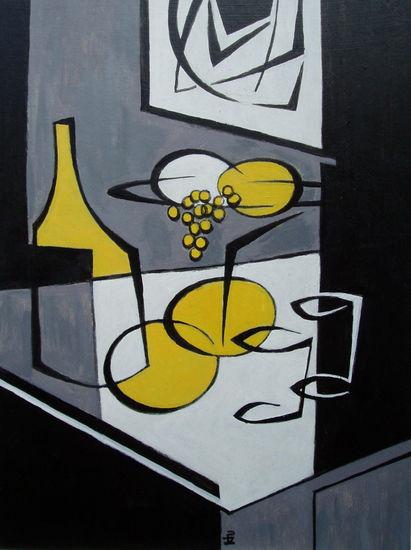 SERIE: AMARILLOS Y NEUTROS Acrylic Panel Still Life Paintings