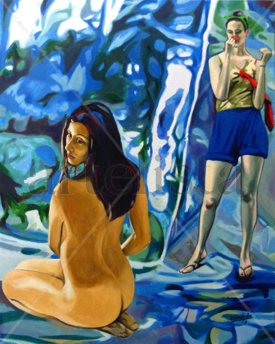 Figuras sobre azul