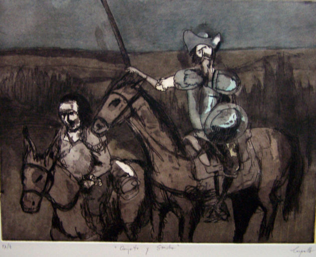 Don Quijote y Sancho Aguafuerte