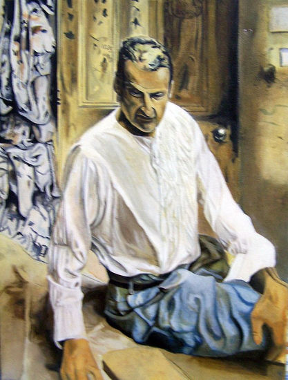 Lucian Freud Oil Canvas Portrait