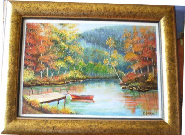 Otoño en el lago Oil Canvas Landscaping