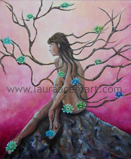 Gaia Lotus Oil Canvas Nude Paintings