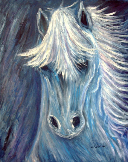 Caballo azul