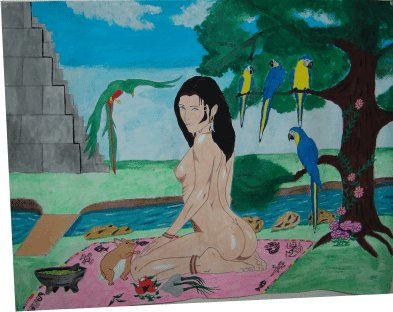 MUJER MAYA 4 Acrylic Card Nude Paintings