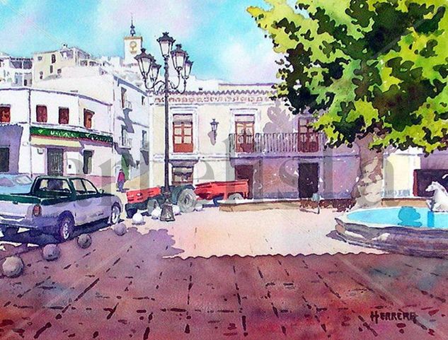 Plaza de Alboloduy Watercolour Paper Landscaping