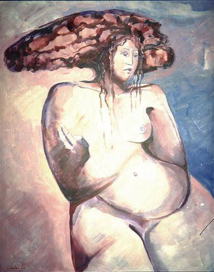 Mujer azul Oil Canvas Figure Painting