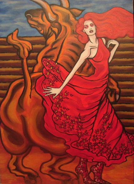 Mujer con Toro