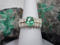 Anillo en plata ley 925 con esmeralda