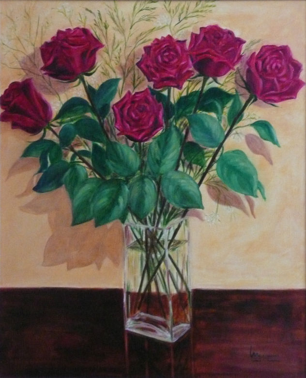 Florero con rosas