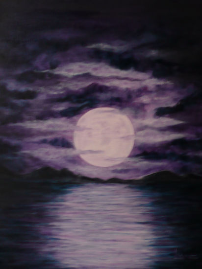 Luna llena Oil Canvas Landscaping