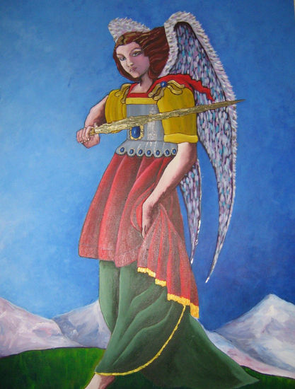 Angel Justiciero Óleo Lienzo Paisaje