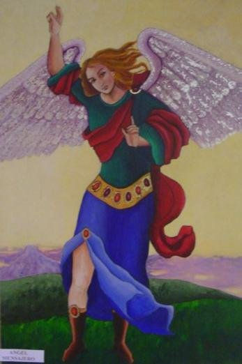 Angel Mensajero Oil Canvas Landscaping