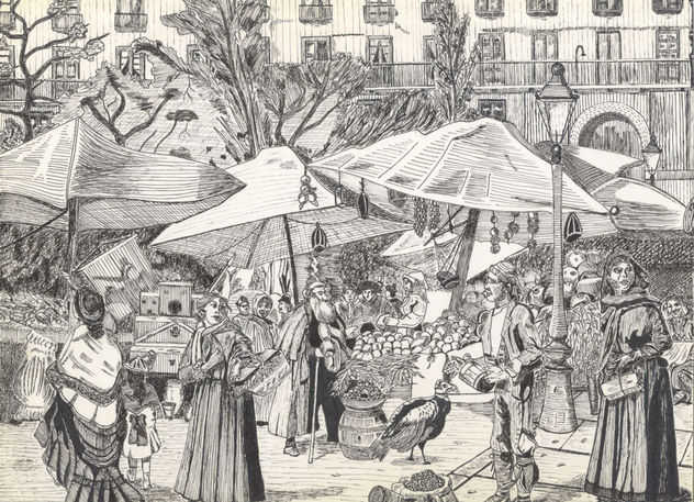 mercado en la Plaza Mayor