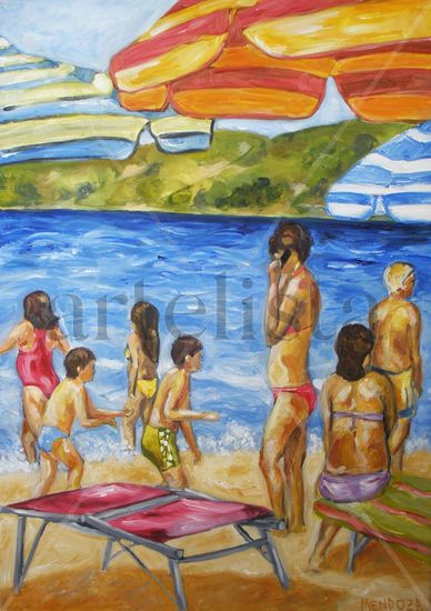 Día de Playa Oil Canvas Landscaping