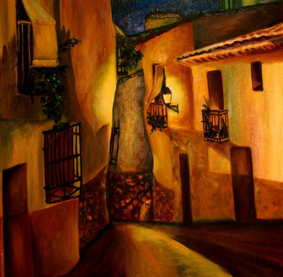 Anclado en la noche Oil Canvas Landscaping