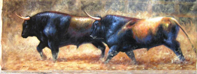 toros de sincelejo Oil Canvas Animals