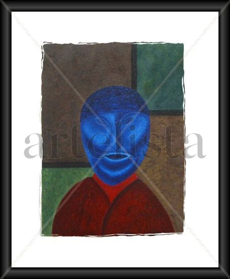 Rostro Azul Media Mixta Otros Figura