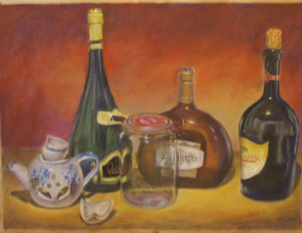 Bodegón con botellas