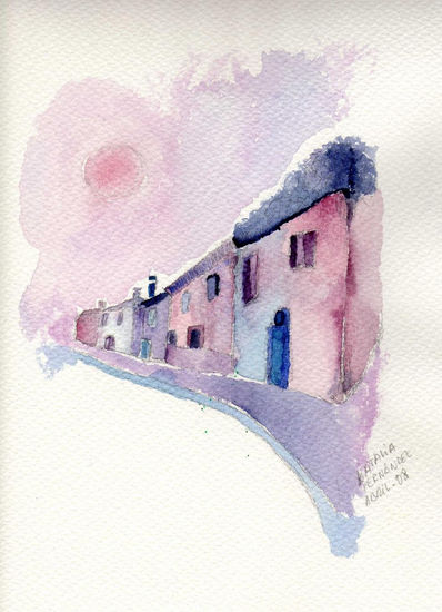 Pueblo fantasma / Ghost village Watercolour Card Landscaping