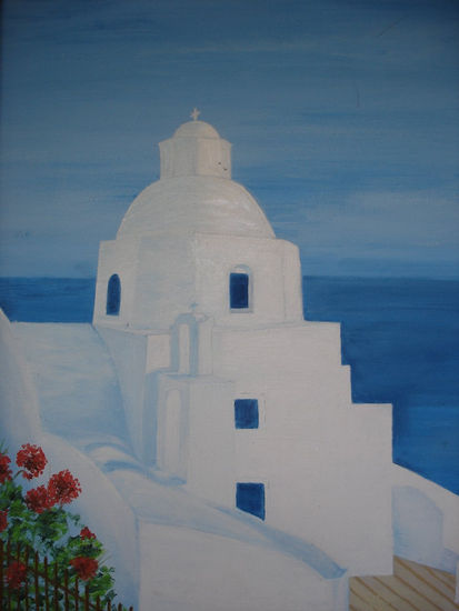 Santorini Oil Canvas Landscaping