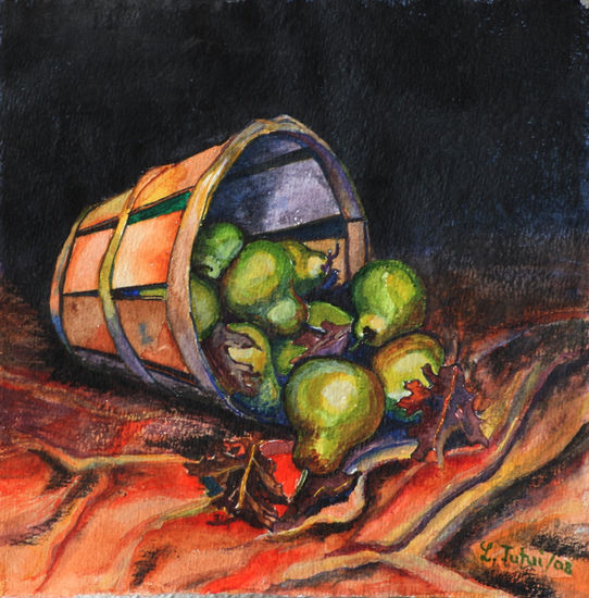 BODEGON CON PERAS Watercolour Paper Still Life Paintings