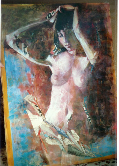 Desnudo de mujer Mixed media Canvas Nude Paintings